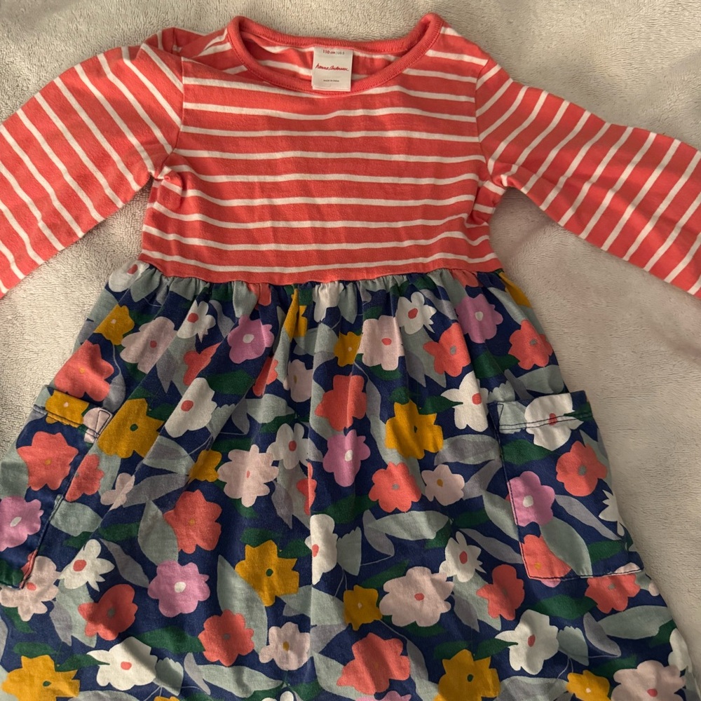 Hanna Andersson Floral and Stripped Dress 5T